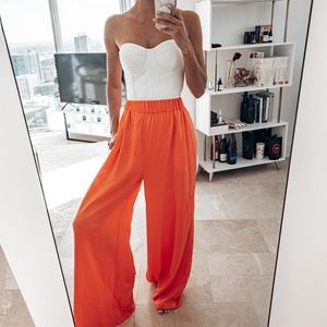 Coral-Colored Wide Legged Pants